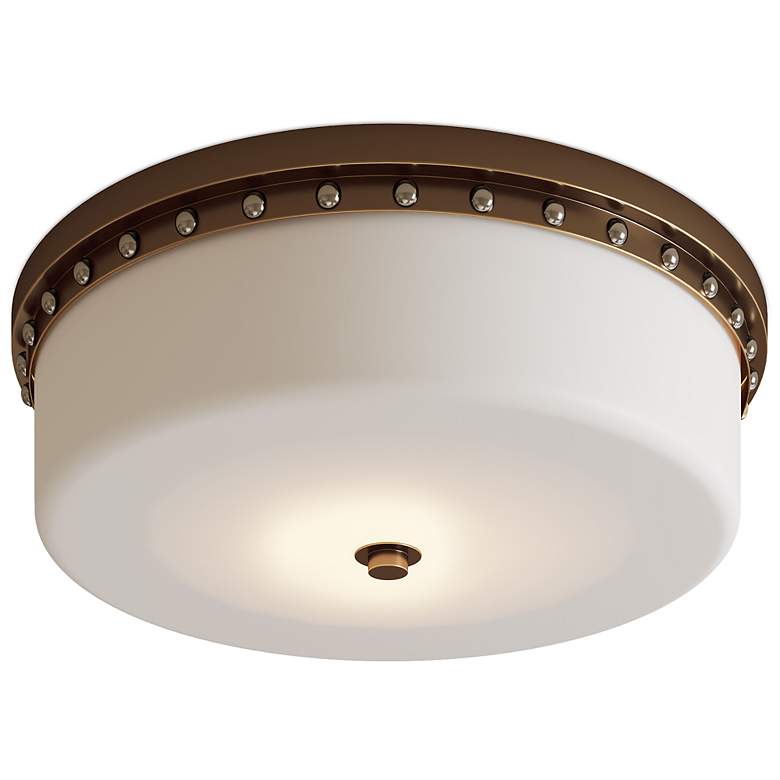 Image 3 Currey & Company 5" x 18" Barnabe Brass 1-Light Flush Mount more views