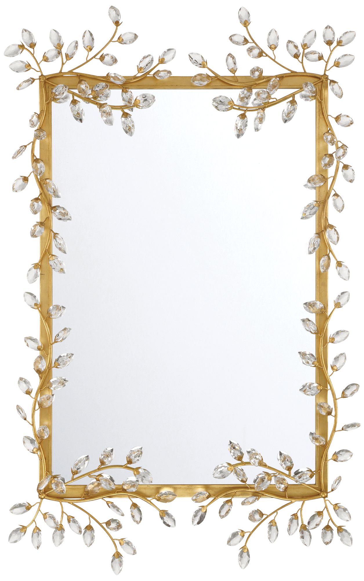 Image 2 Currey & Company 51" x 31.5" x 3" Forget-Me-Not Gold Rectangular Mirror