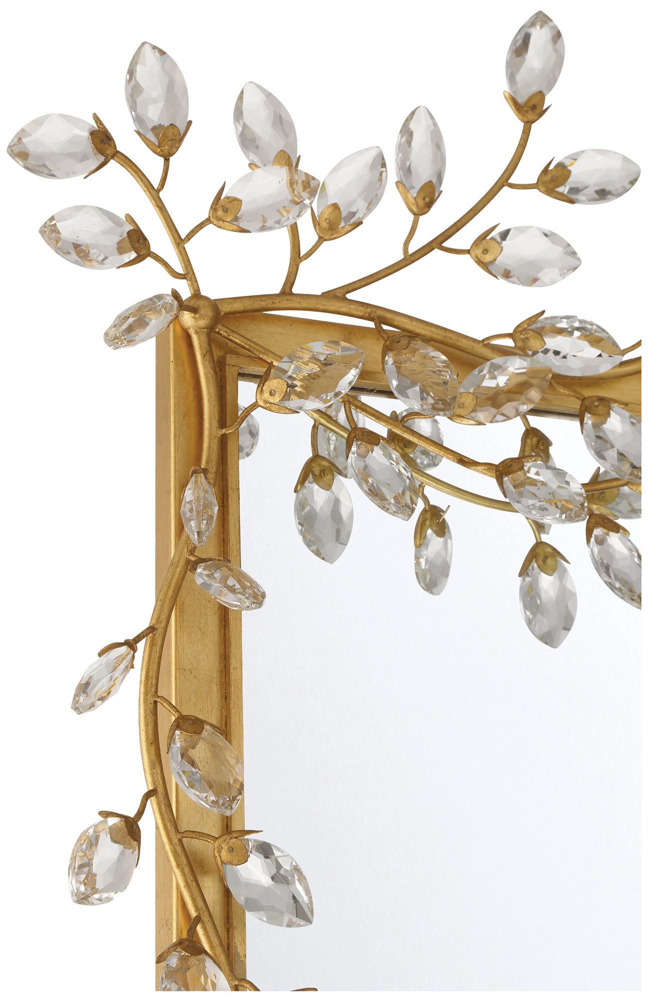 Image 3 Currey & Company 51" x 31.5" x 3" Forget-Me-Not Gold Rectangular Mirror more views