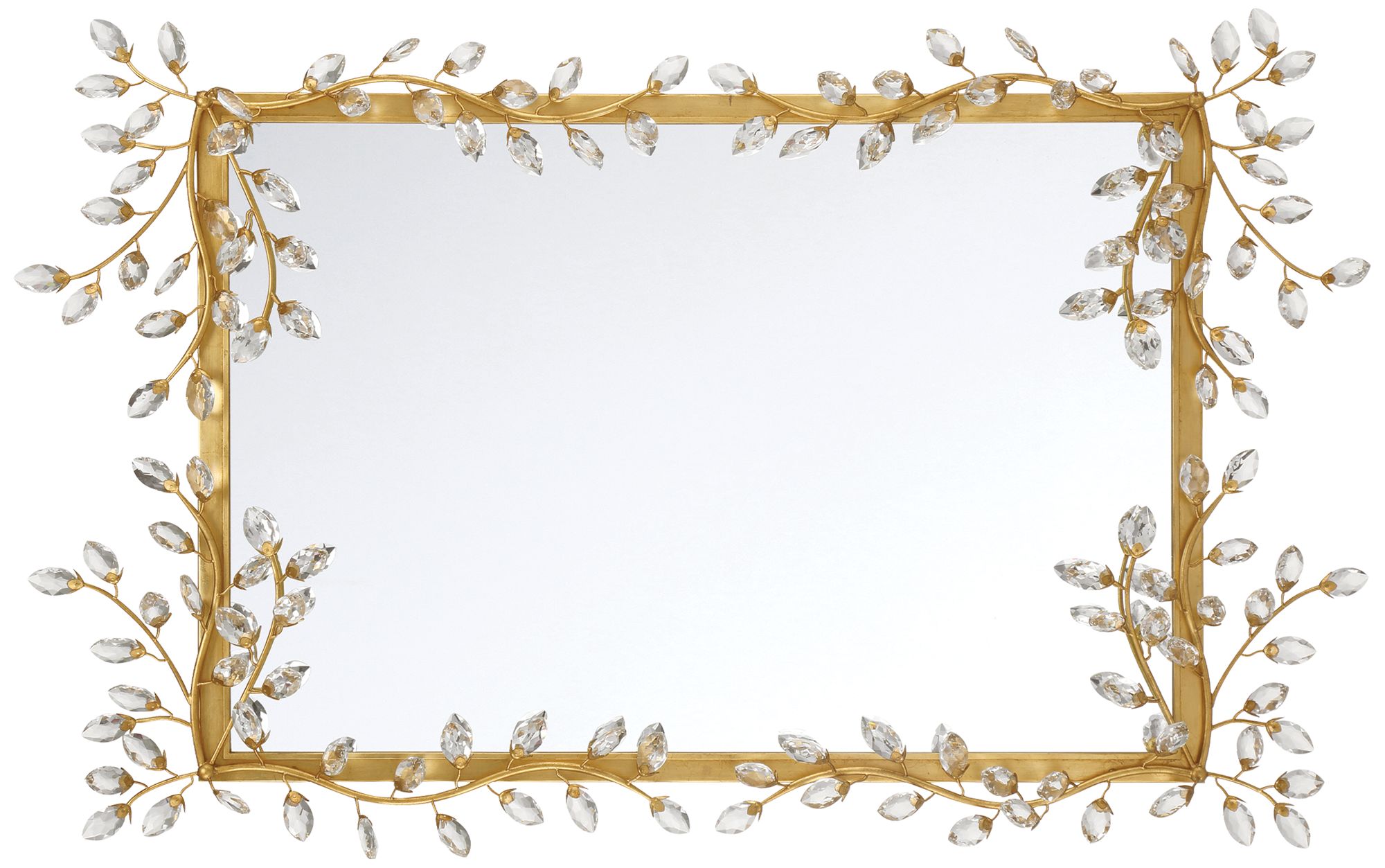 Image 5 Currey & Company 51" x 31.5" x 3" Forget-Me-Not Gold Rectangular Mirror more views
