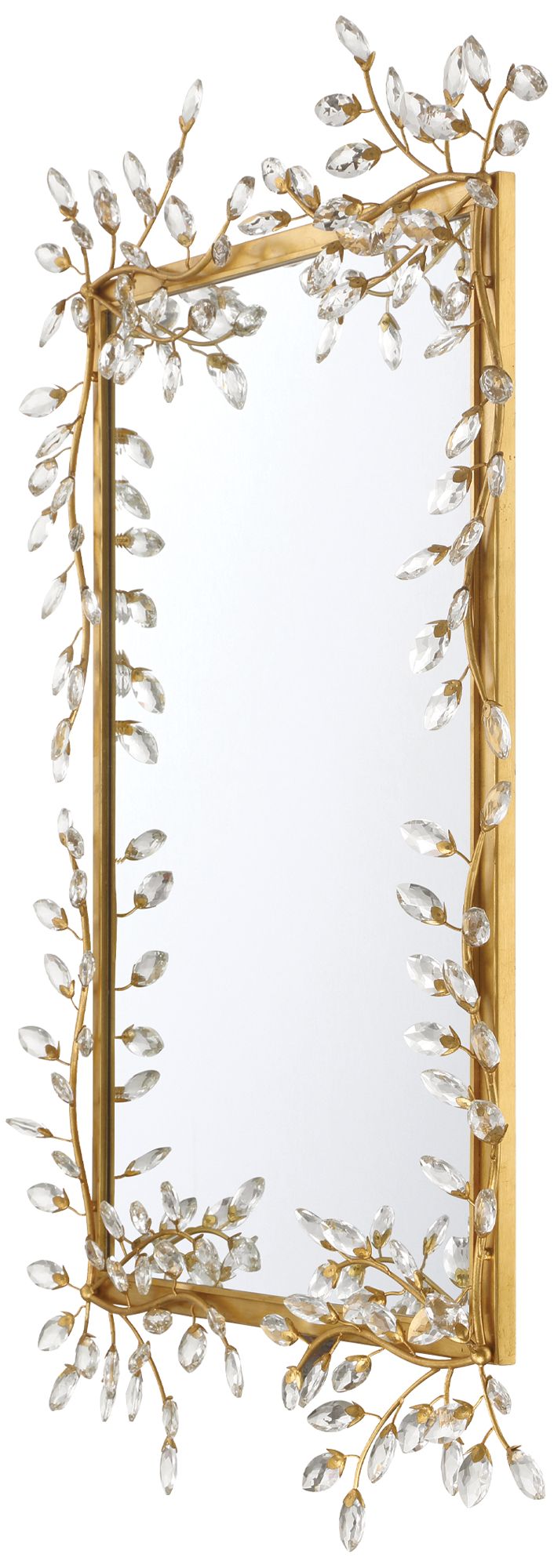 Image 6 Currey & Company 51" x 31.5" x 3" Forget-Me-Not Gold Rectangular Mirror more views