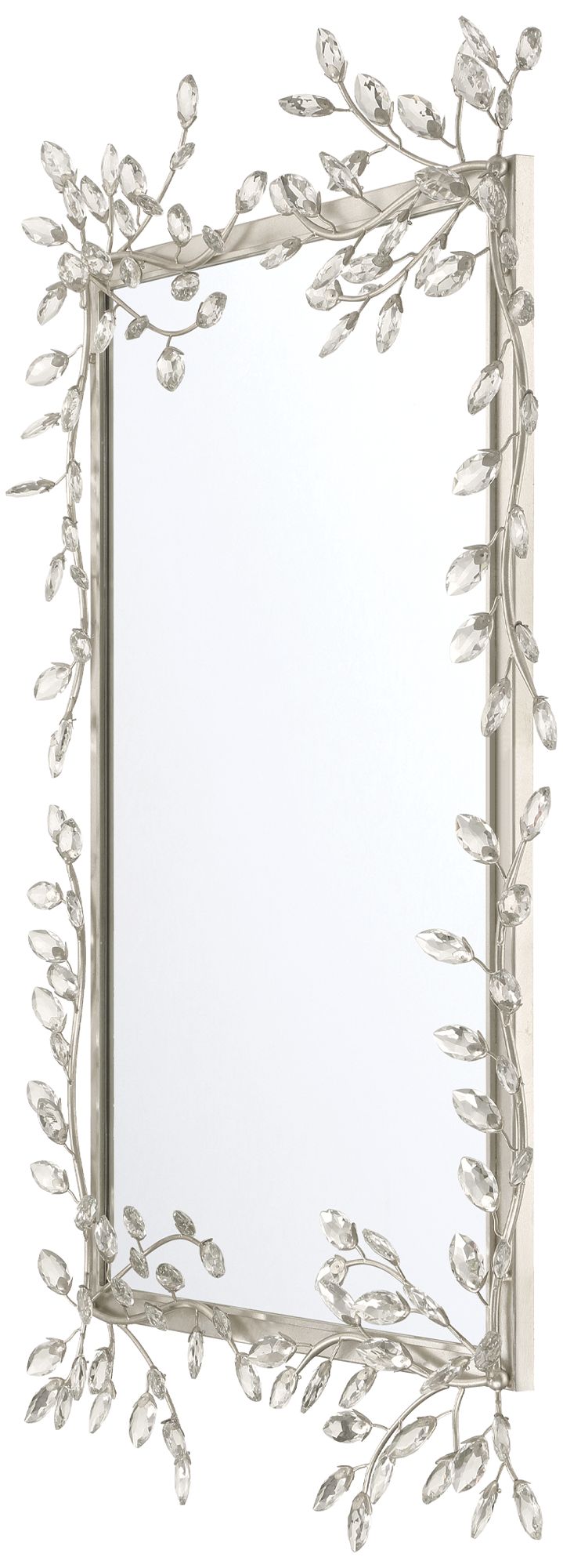 Image 6 Currey & Company 51" x 31.5" x 3"  Forget-Me-Not Silver Rectangular Mirror more views