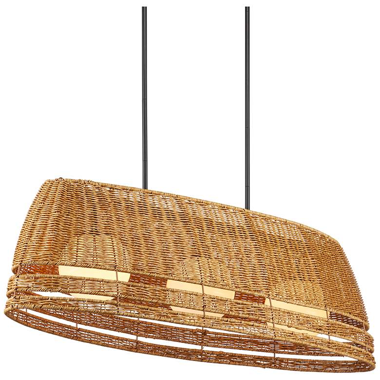 Image 1 Currey & Company 52.75" Barbary Oval Outdoor 3-Light Chandelier