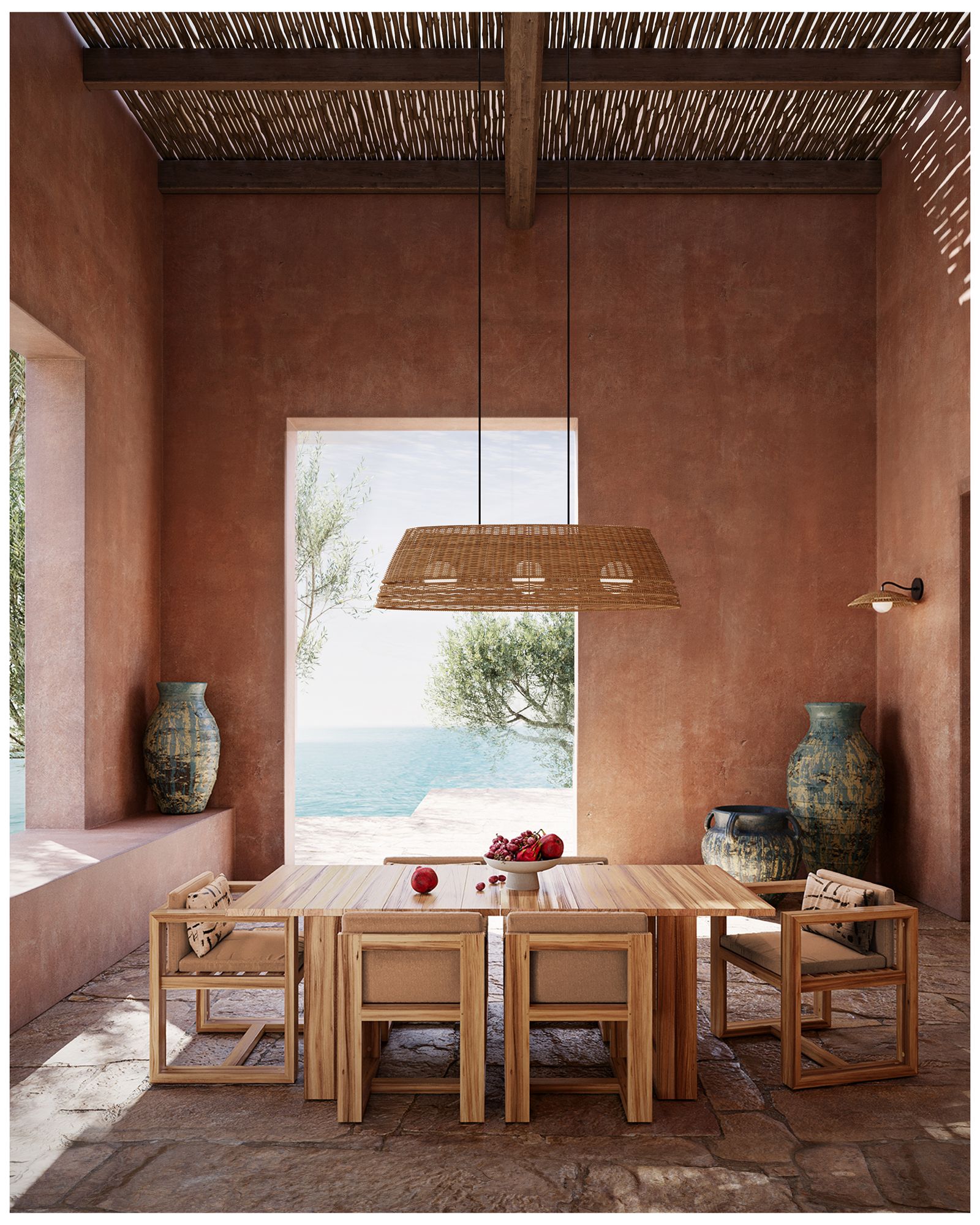 Currey & Company 52.75" Barbary Oval Outdoor 3-Light Chandelier