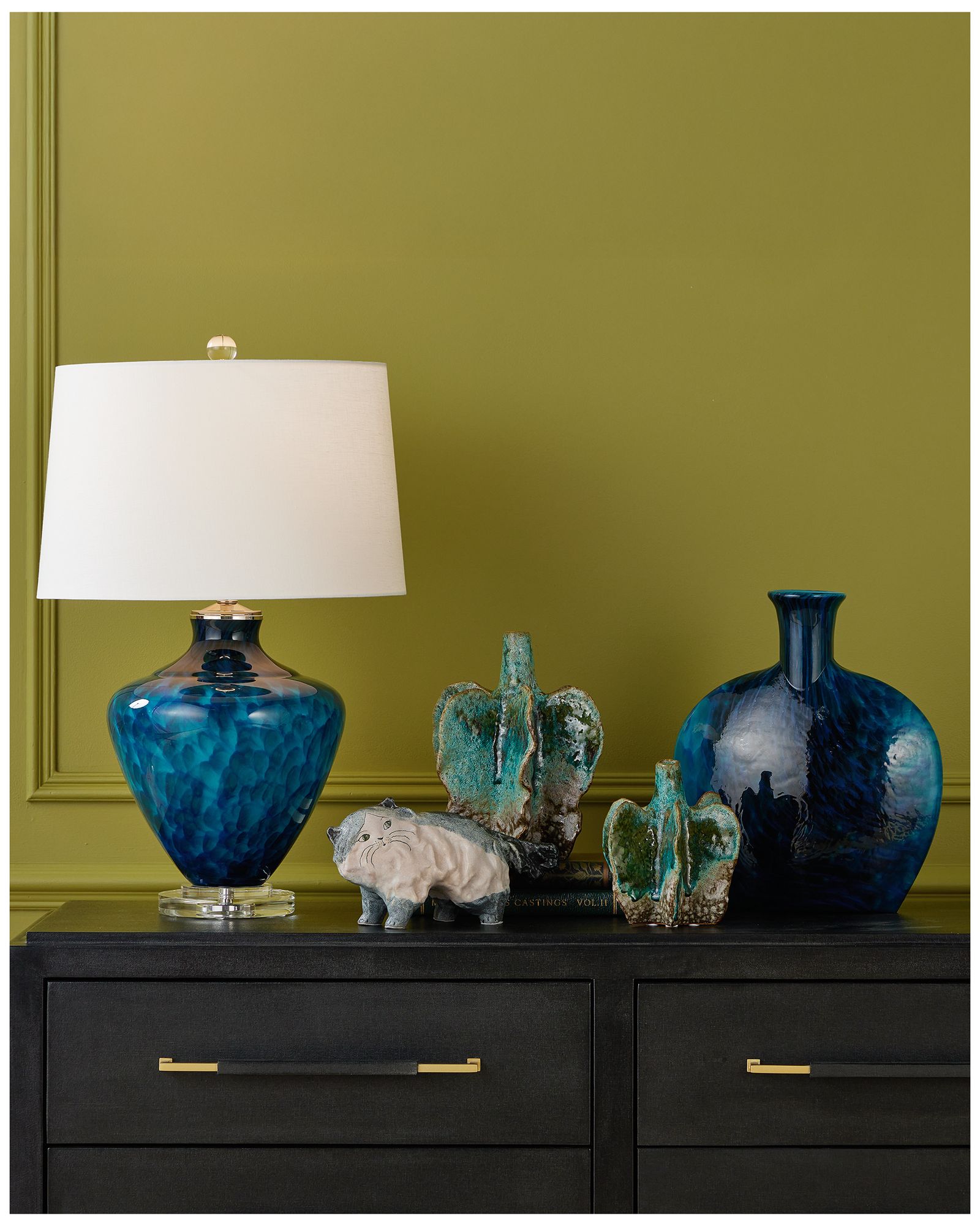 Image 7 Currey & Company 6.5" x 12.8" x 4.5" Siamese Cat Object more views