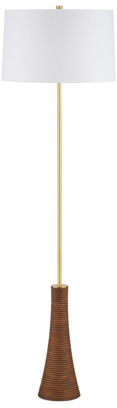 Image 4 Currey & Company 62" High Natural, Brushed Brass Floor Lamp more views