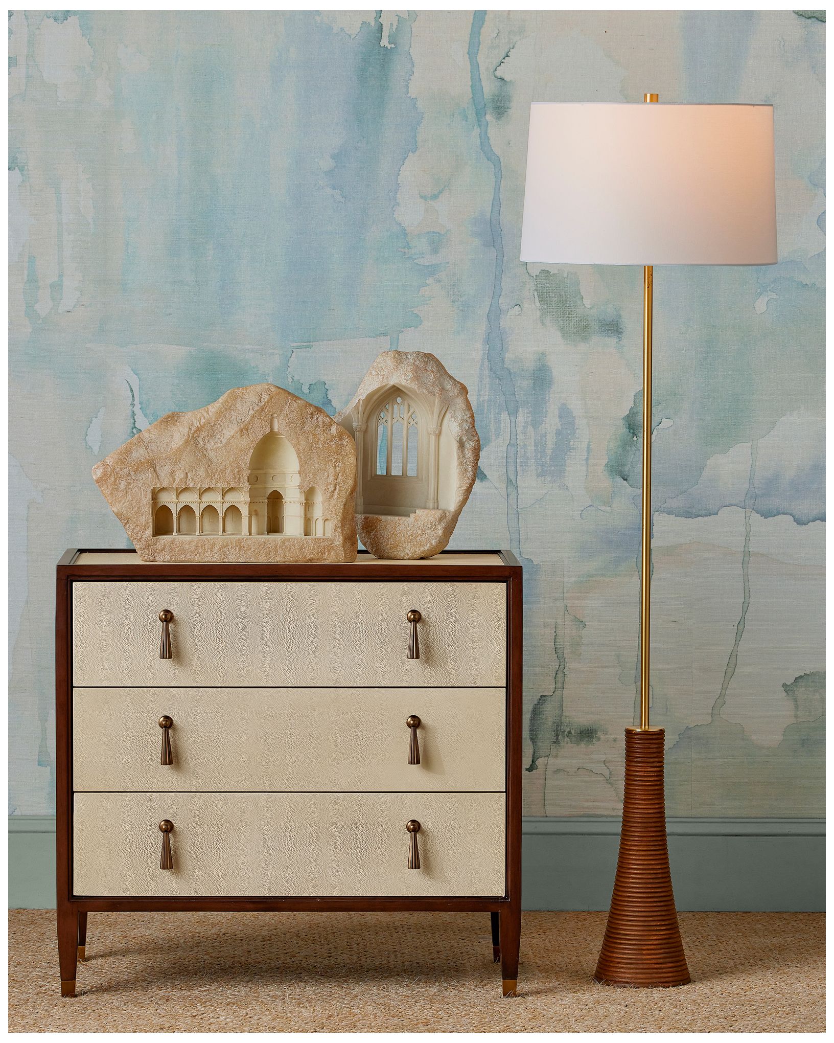 Image 5 Currey & Company 62" High Natural, Brushed Brass Floor Lamp more views