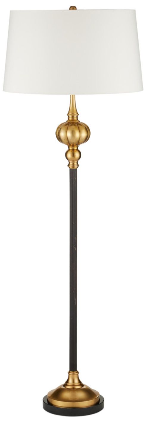 Image 5 Currey & Company 64" High Bronze, Vintage Brass Floor Lamp more views