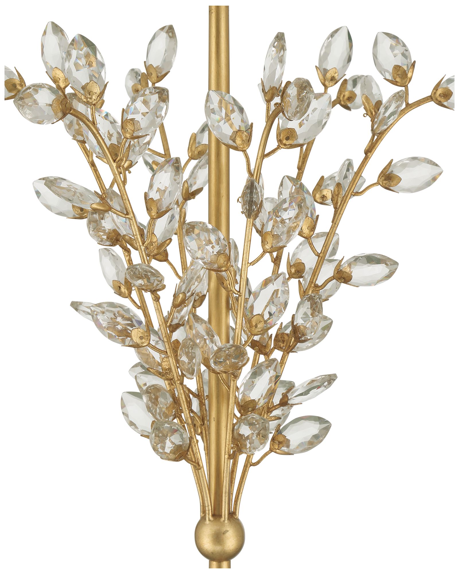 Image 2 Currey & Company 66" x 21" Forget-Me-Not Gold Floor Lamp more views