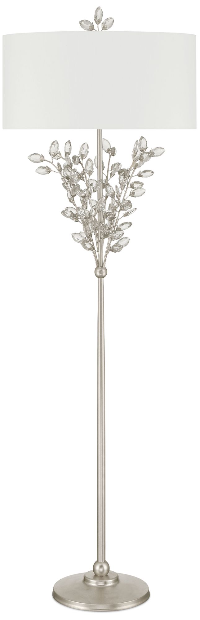 Image 6 Currey & Company 66" x 21" Forget-Me-Not Silver Floor Lamp more views