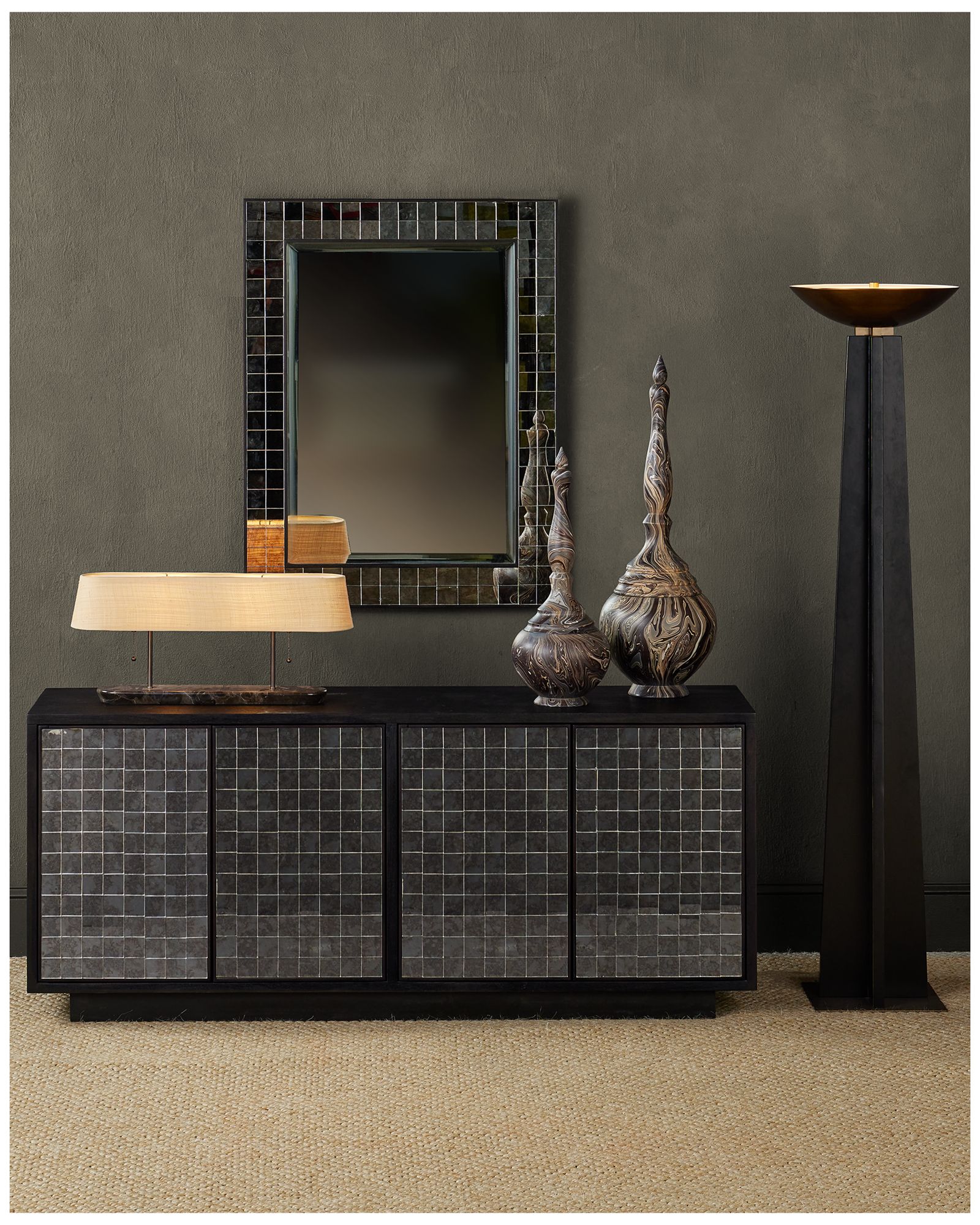 Image 6 Currey & Company 71" x 16.875" Calyx Torchiere Floor Lamp more views