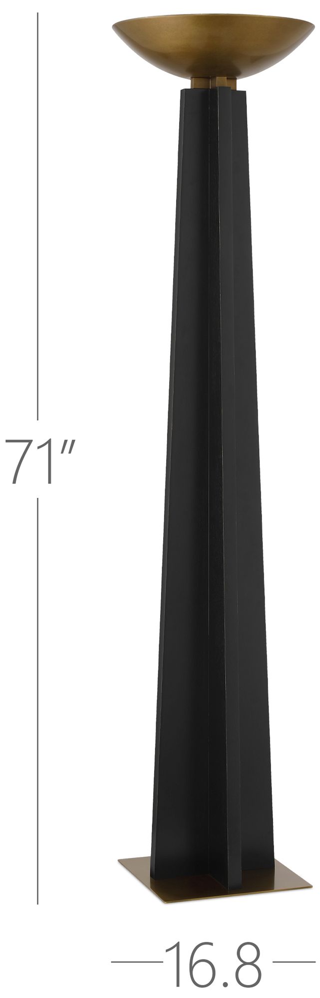 Currey & Company 71" x 16.875" Calyx Torchiere Floor Lamp