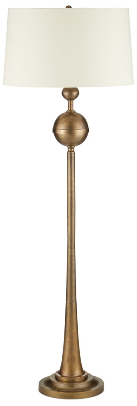 Image 5 Currey & Company 73" High Antique Brass Floor Lamp more views