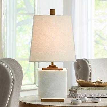 Currey & Company Annelore 16 1/2" White Marble Accent Table Lamp
