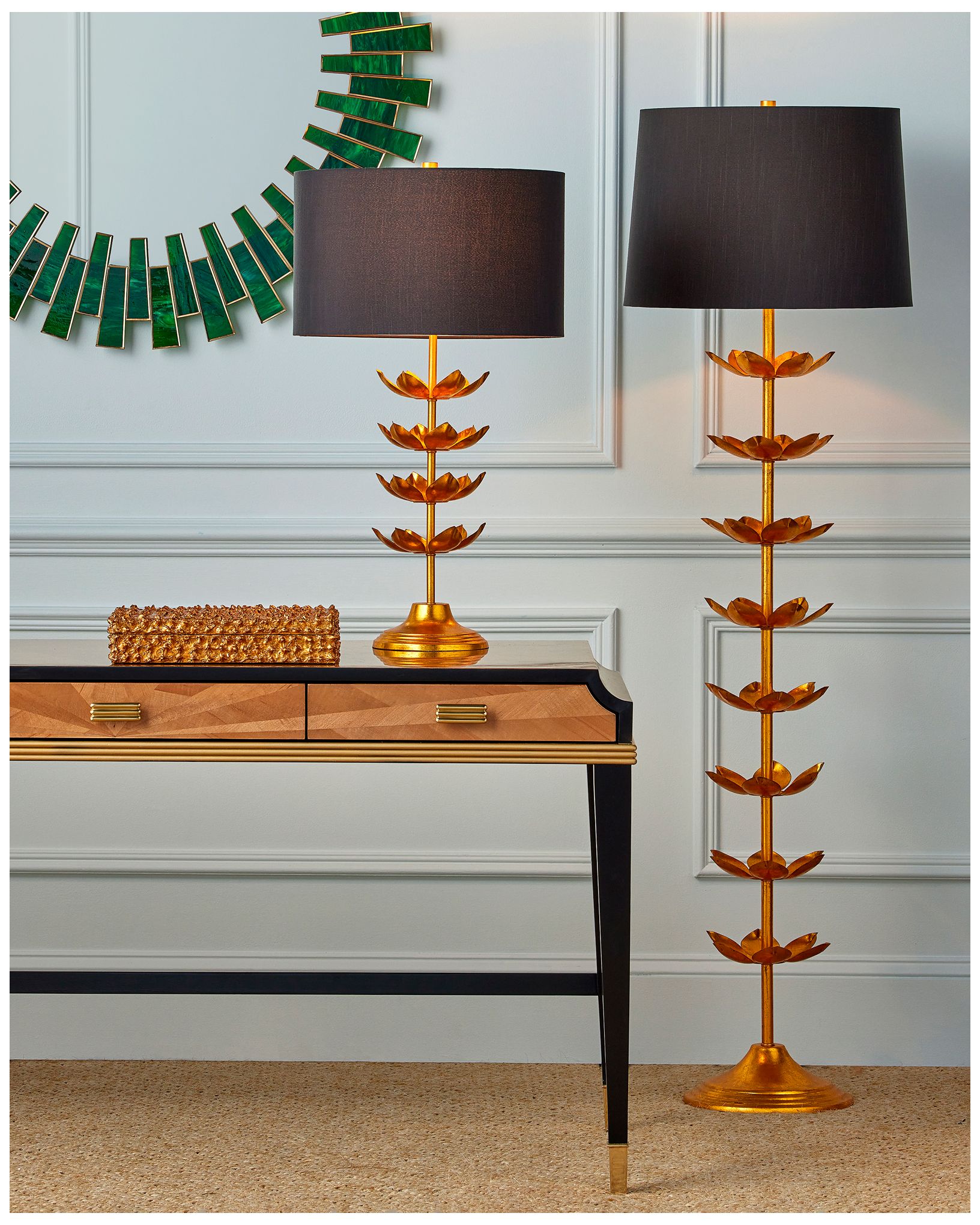Image 5 Currey & Company Awakening 65" High Gold Leaf Floor Lamp more views
