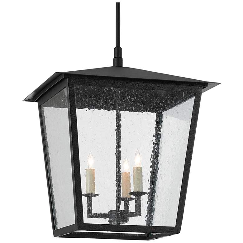 Image 1 Currey & Company Bening 16.75" Black Outdoor Hanging Lantern