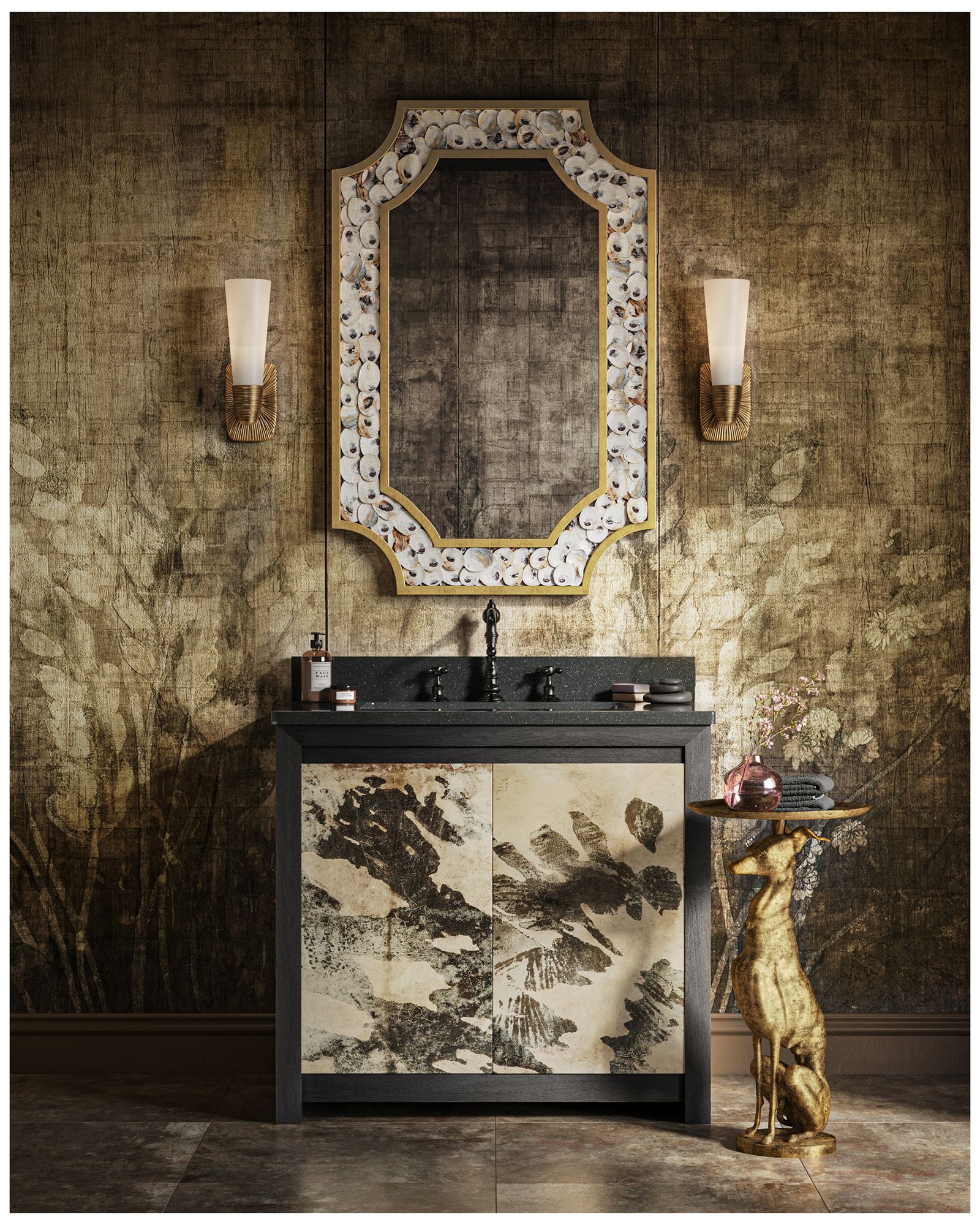 Image 7 Currey & Company Bonaz Brass Bath 1-Ligh more views