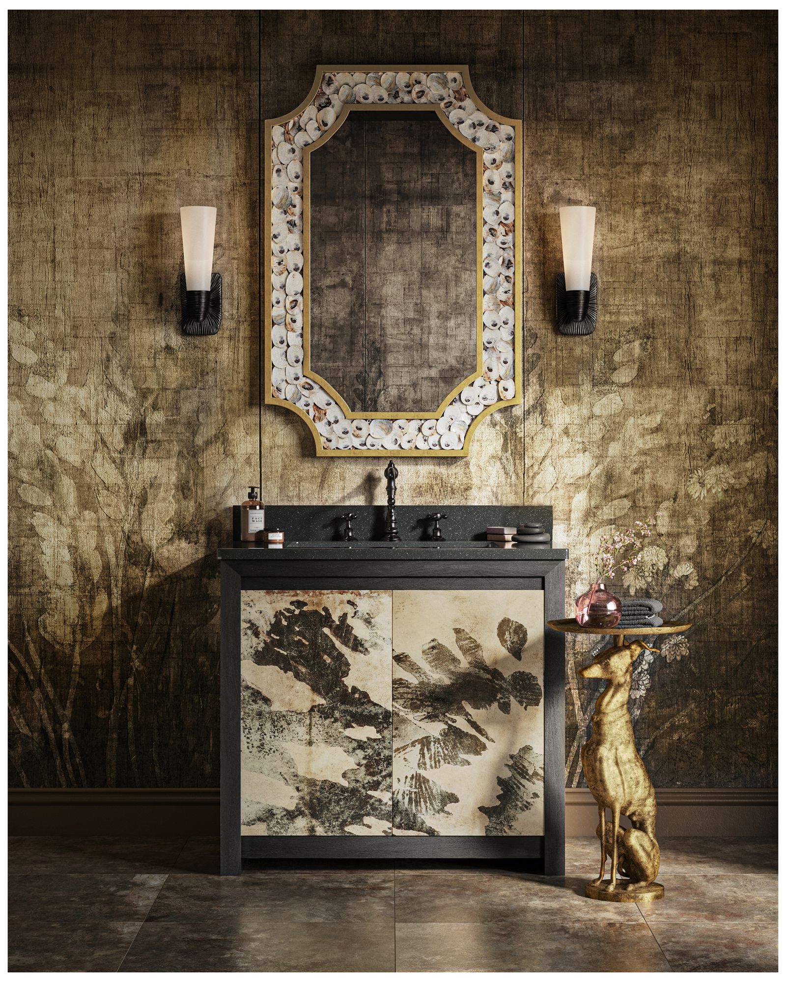 Image 7 Currey & Company Bonaz Bronze Bath 1-Lig more views