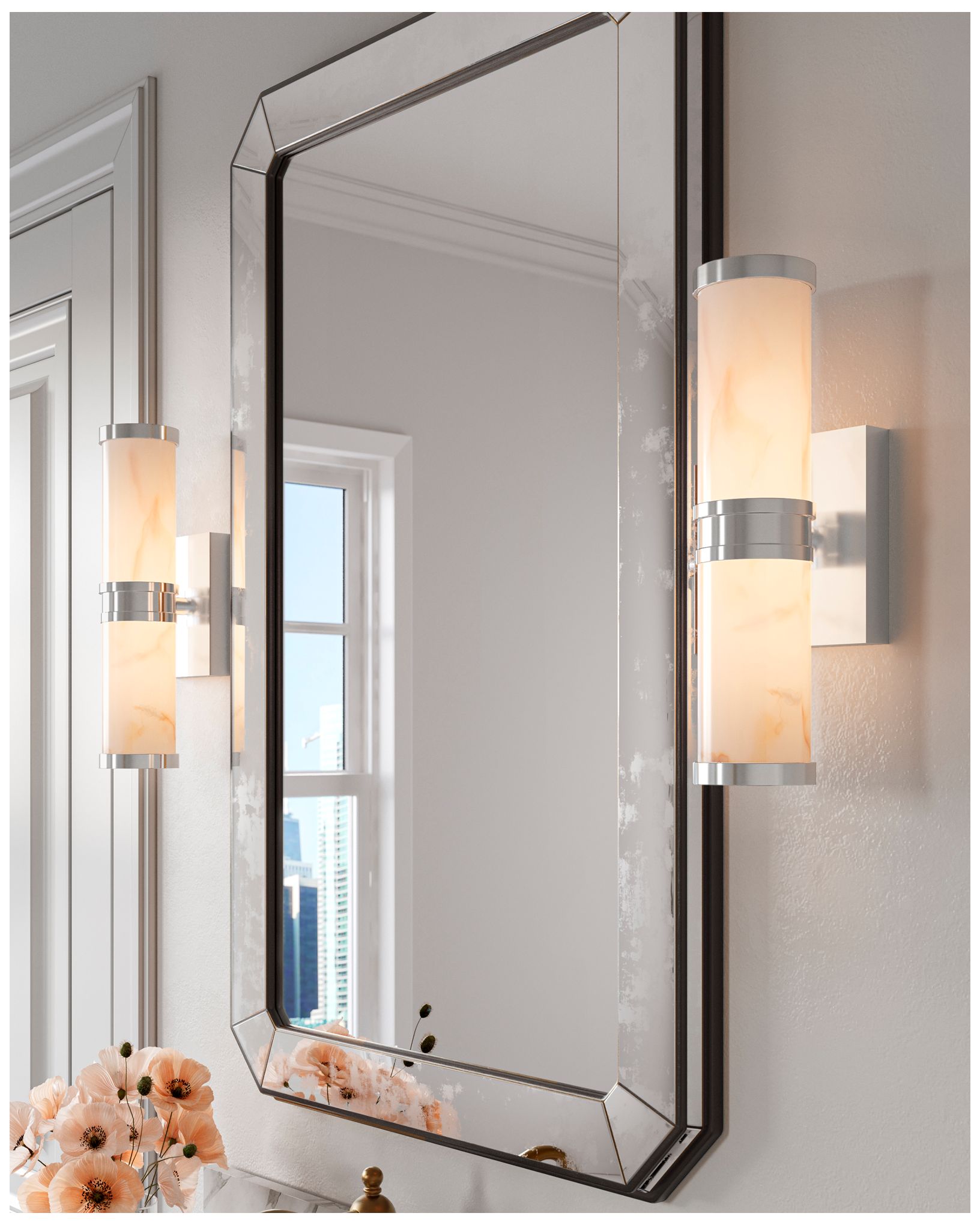 Image 5 Currey & Company Brenham 4.5" High Nickel Small LED Wall Sconce more views