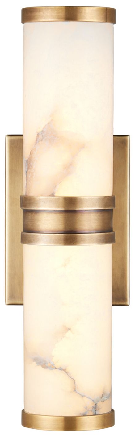 Image 4 Currey & Company Brenham 4.5" High Vintage Brass Small LED Wall Sconce more views
