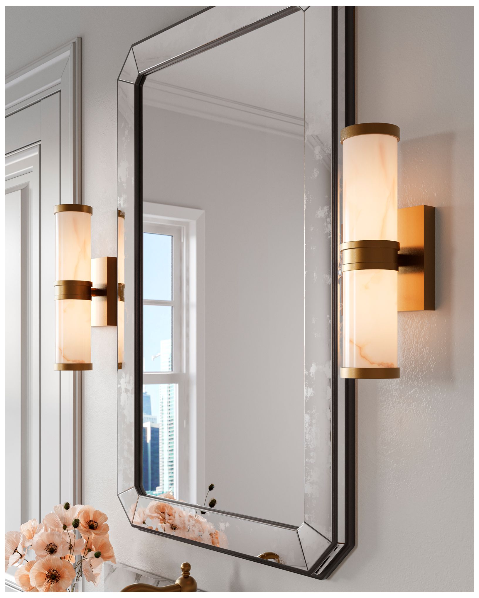 Image 6 Currey & Company Brenham 4.5" High Vintage Brass Small LED Wall Sconce more views