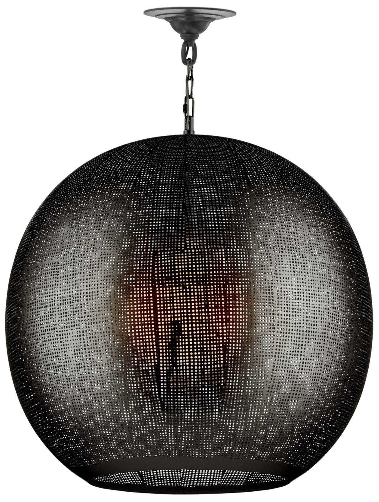 Image 5 Currey & Company Buckram 24" Wide Black Nickel Pendant more views