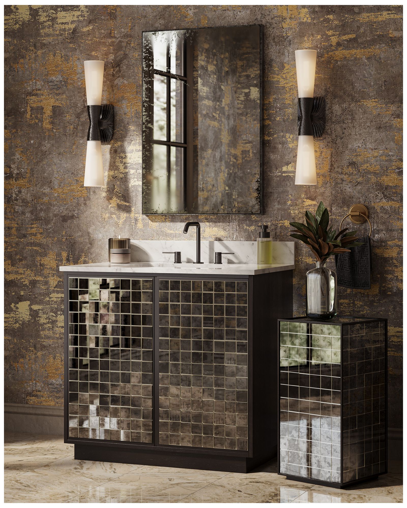 Image 7 Currey & Company Burrows Bronze Bath 2-L more views