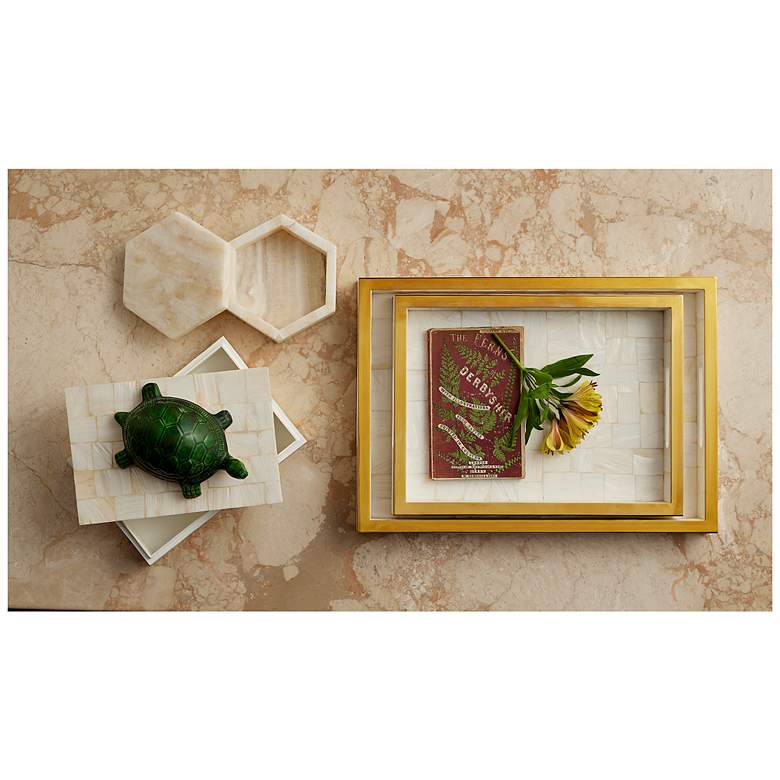 Image 6 Currey & Company Casey Mother of Pearl Tray Set of 2 more views