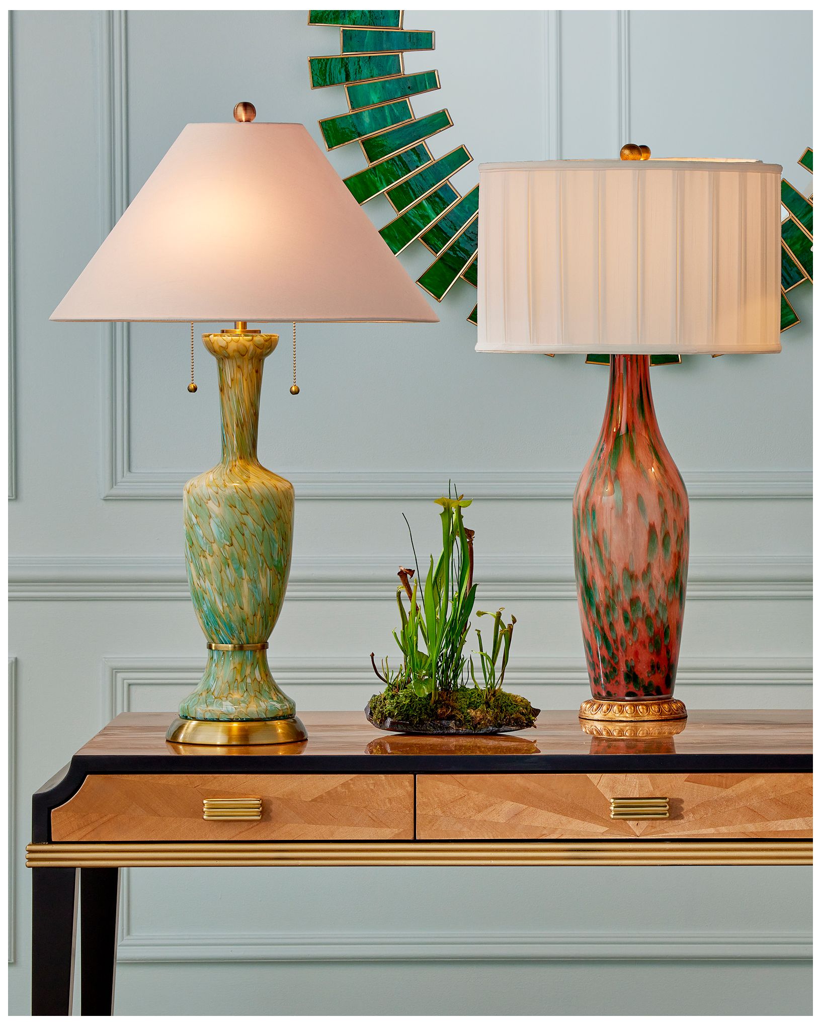 Image 6 Currey & Company Classico 32" High Green, Beige, Antique Brass Table Lamp more views