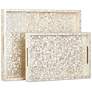4_Currey & Company Gerri Dot Mother of Pearl Tray Set of 2 more views