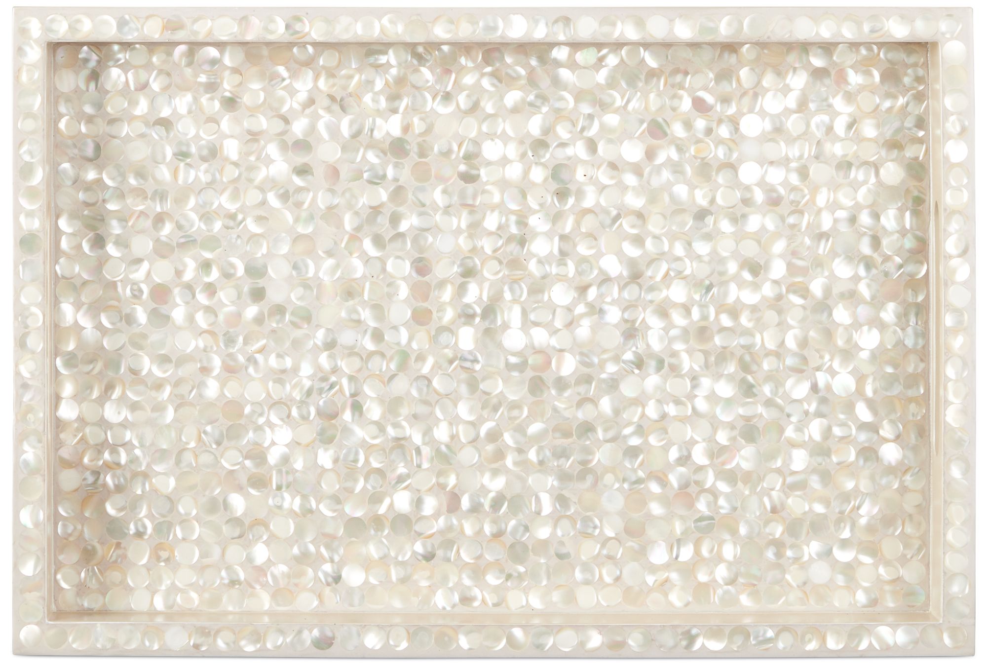 Image 5 Currey & Company Gerri Dot Mother of Pearl Tray Set of 2 more views