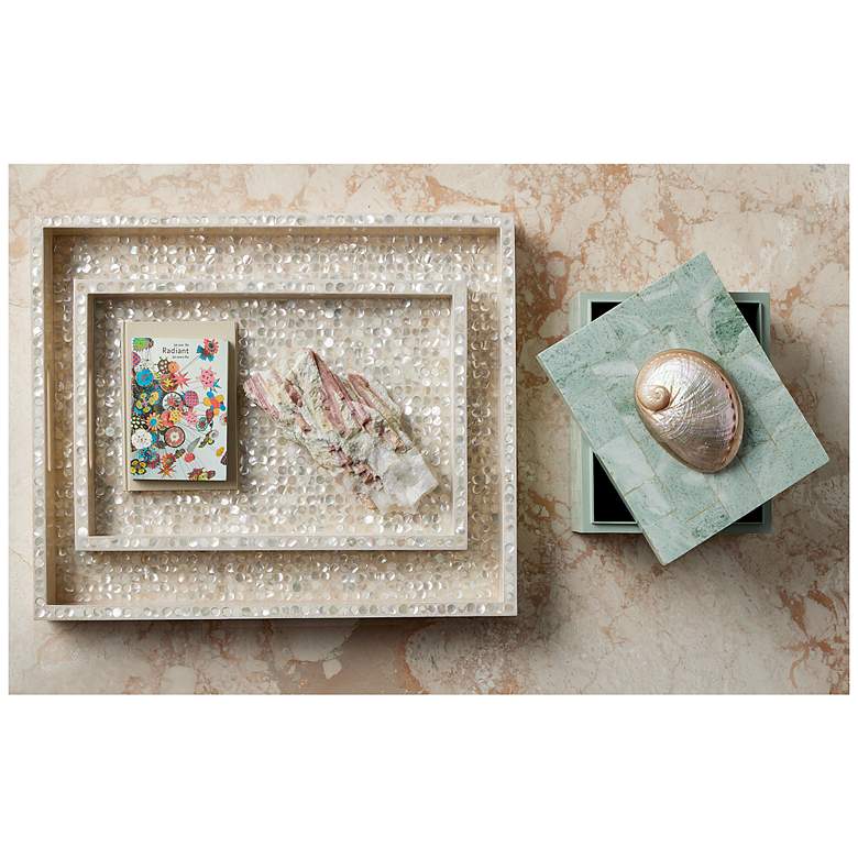 Image 6 Currey & Company Gerri Dot Mother of Pearl Tray Set of 2 more views