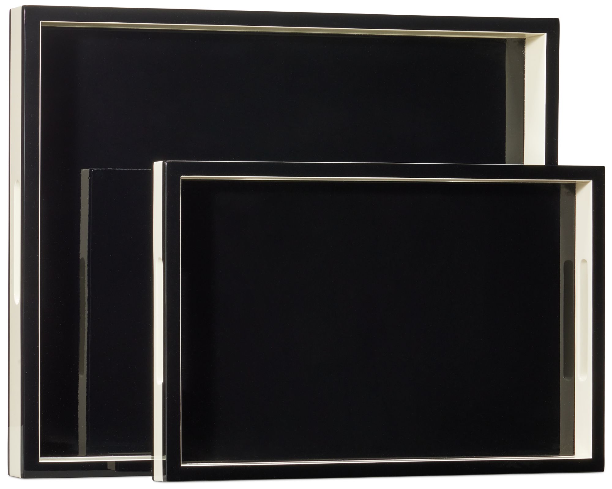 Image 4 Currey & Company Ivory Lacquer Tray Set of 2 more views