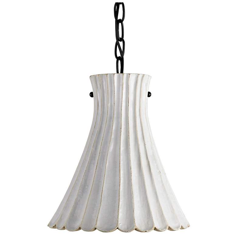 Image 1 Currey & Company Jazz 10" White 1-Light Pendant