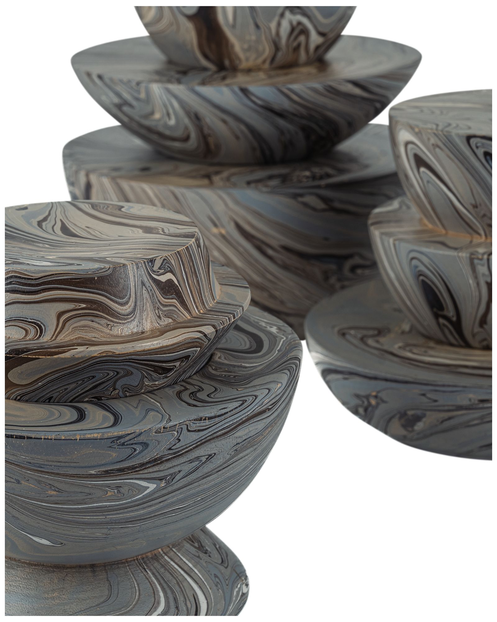 Image 2 Currey & Company Marbleized Stacking Box Set of 3 more views