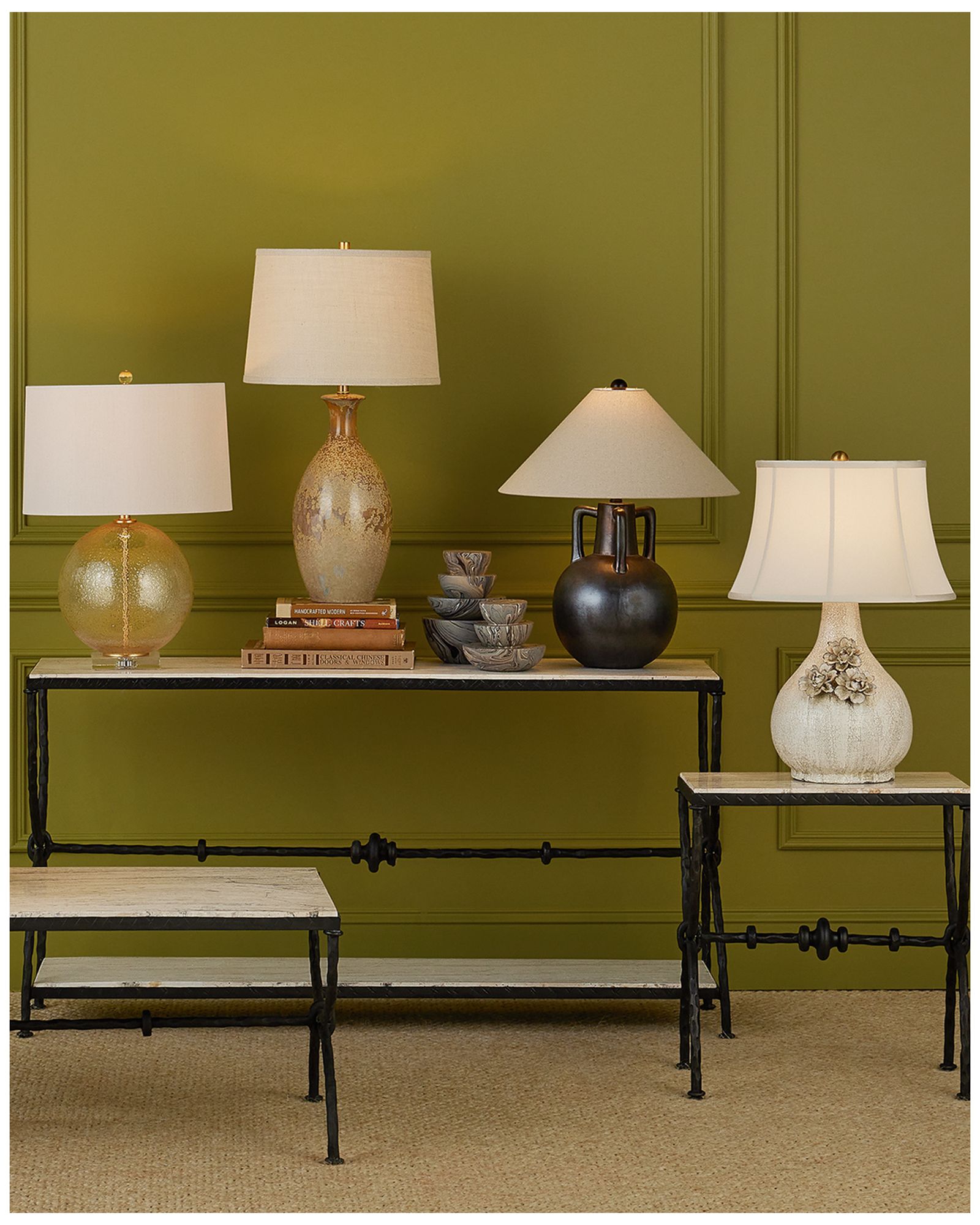 Currey & Company Marbleized Stacking Box Set of 3