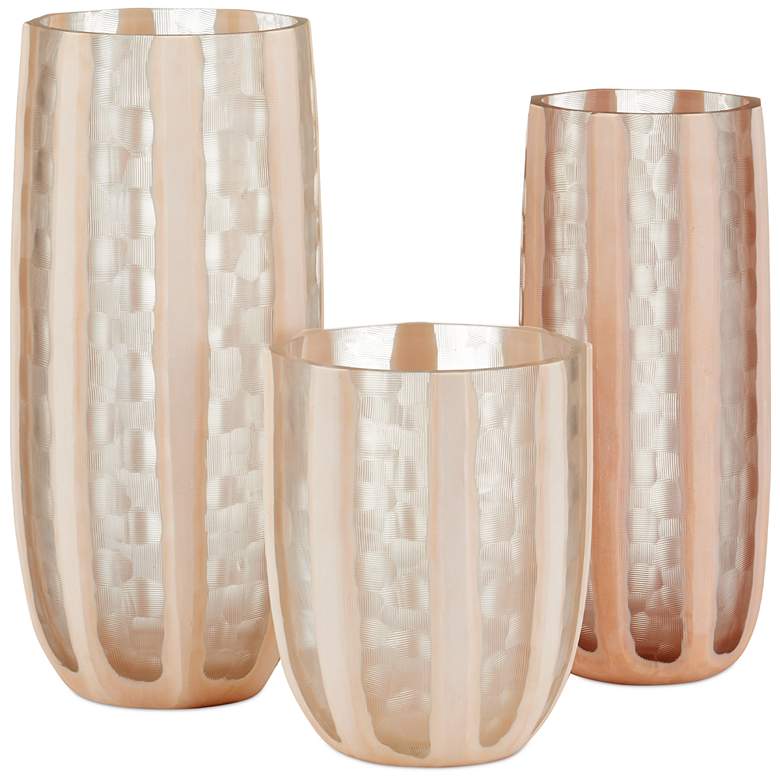 Image 1 Currey & Company Merletto Glass Vase Set of 3