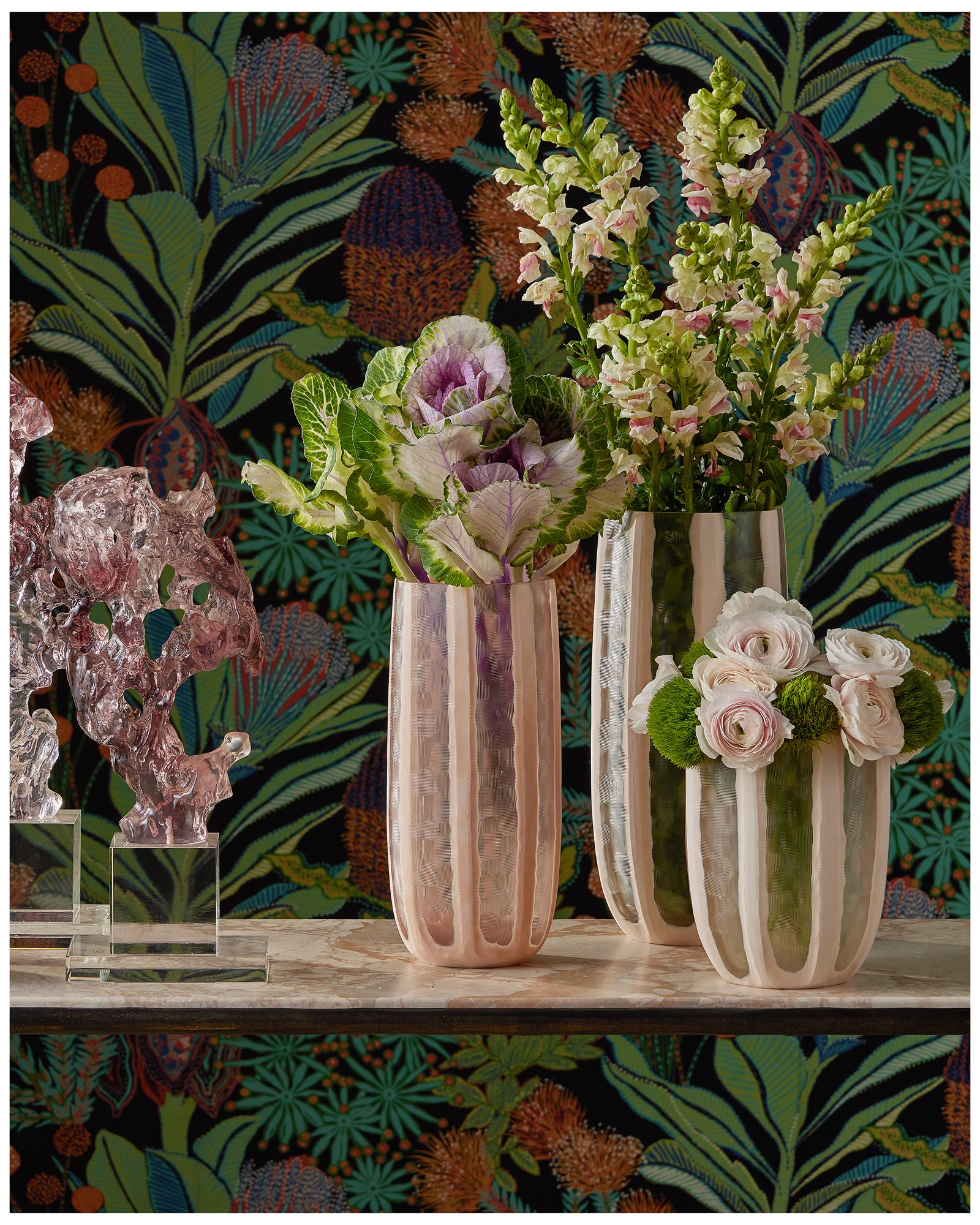 Image 4 Currey & Company Merletto Glass Vase Set of 3 more views