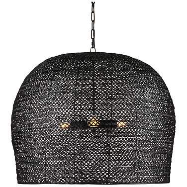 Currey & Company Piero 31 1/2"W Satin Black 3-Light Pendant