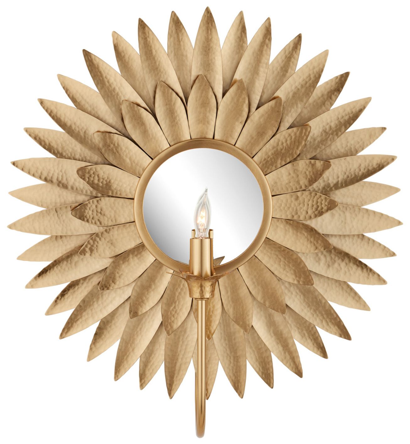 Image 3 Currey & Company Plumage 19" High Antique Brass Wall Sconce more views