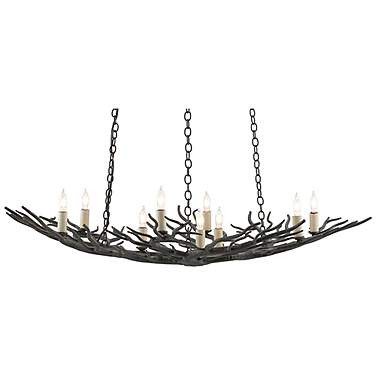 Currey & Company Rainforest 34 1/2" Rustic Bronze Chandelier