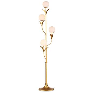 Currey & Company Rossville Gold Leaf 4-Light Tree Floor Lamp