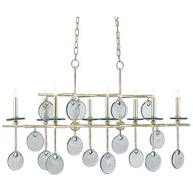 Currey & Company Sethos 42" Silver Granello 8-Light Chandelier