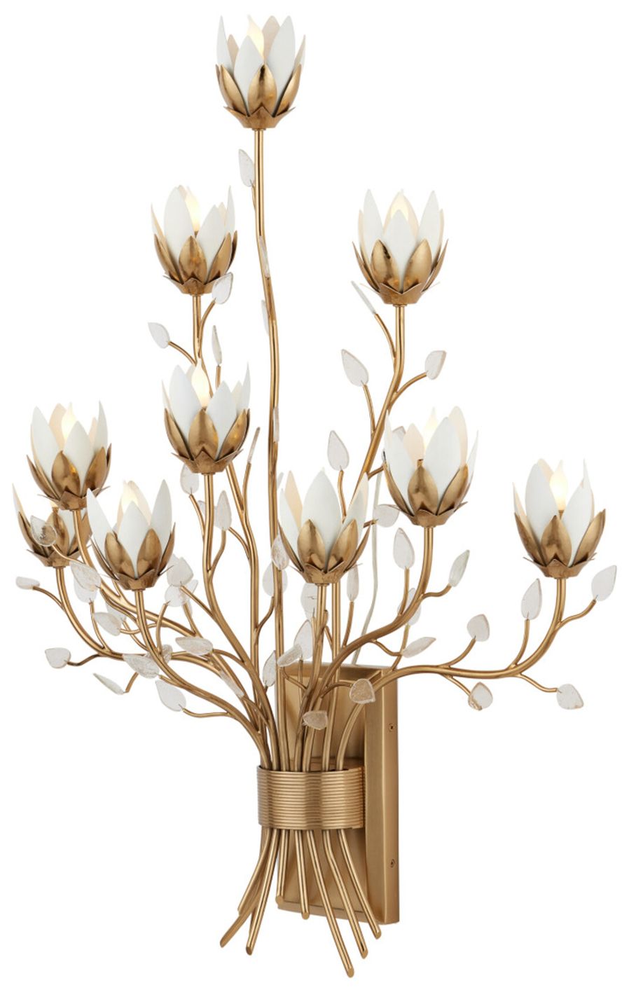 Image 4 Currey & Company Star Magnolia 41" High Antique Brass Wall Sconce more views