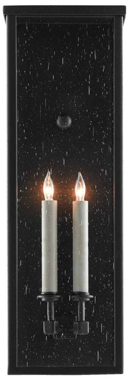 Image 3 Currey & Company Tanzy 24" High Midnight Black Outdoor Wall Sconce more views