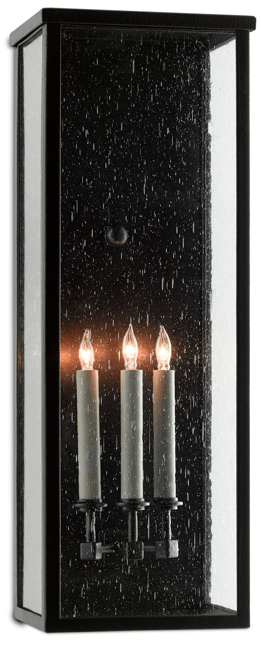 Currey & Company Tanzy 28" High Midnight Black Outdoor Wall Sconce
