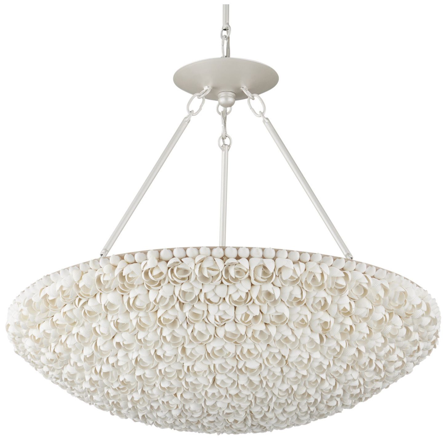 Image 5 Currey & Company Virtu 24" Wide Pearlized White LED Pendant more views
