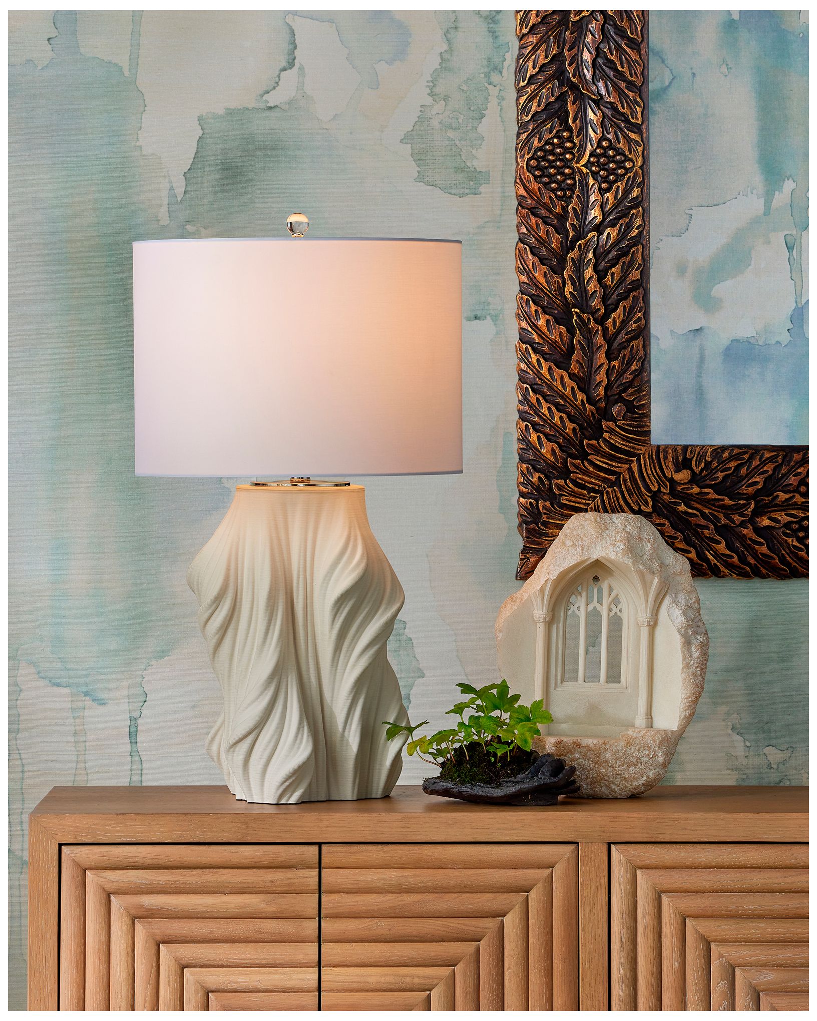 Image 6 Currey & Company Watershed 30" High White Table Lamp more views