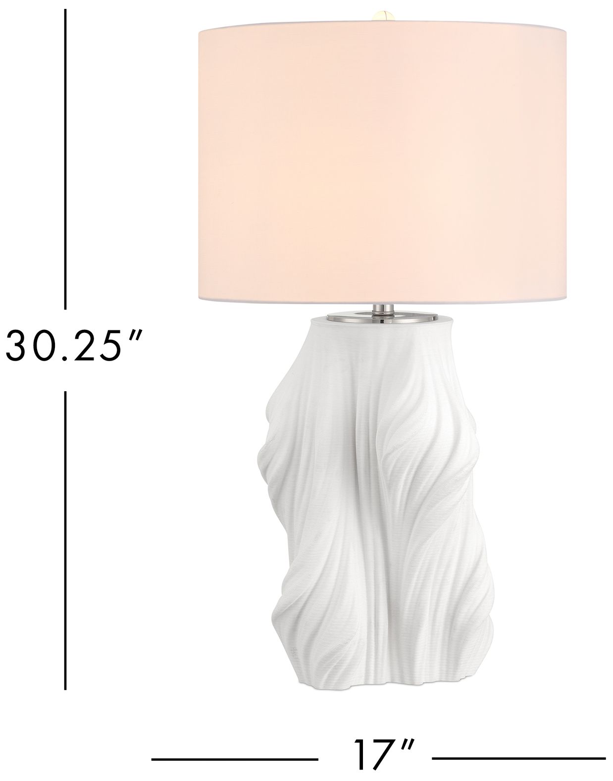 Image 7 Currey & Company Watershed 30" High White Table Lamp more views