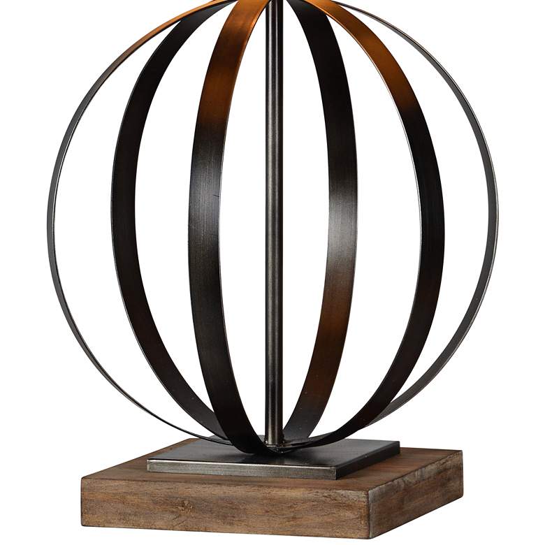 Image 2 Currey Driftwood and Natural Metal Orb Table Lamp more views